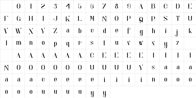 Kocka Regular Character Map