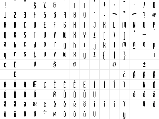 Lo-Fi Regular Character Map
