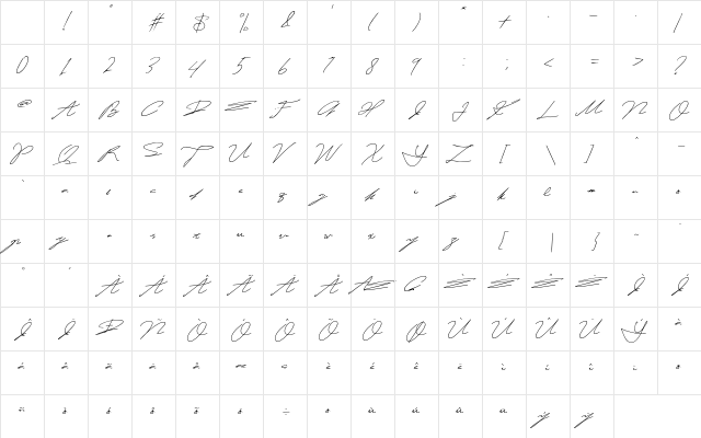 Lousita Regular Character Map Lousita Regular Character Map