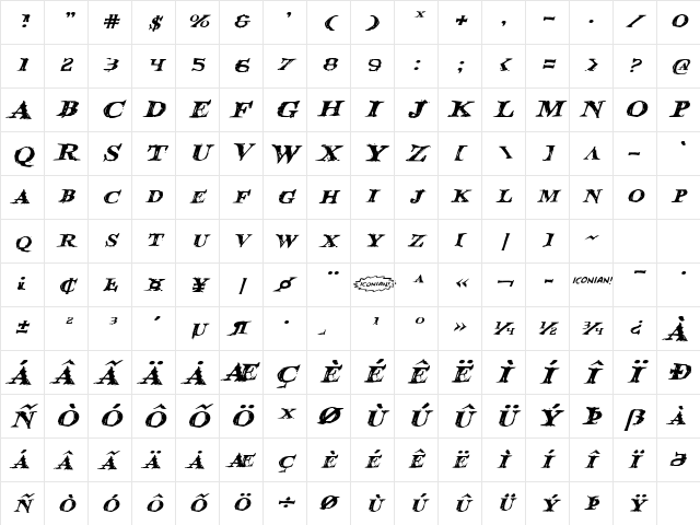 Blood Crow Expanded Italic Expanded Italic Character Map Blood Crow Expanded Italic Expanded Italic Character Map