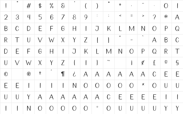 Love Regular Character Map