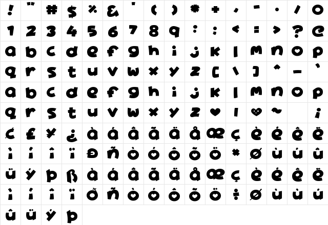 Lovely Cute Regular Character Map