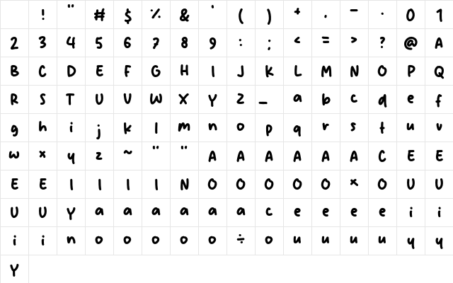 Lovely Sign Regular Character Map Lovely Sign Regular Character Map