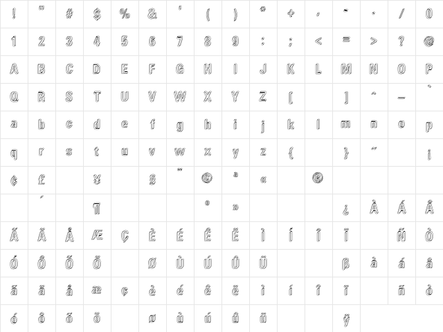 LowTech Regular Character Map LowTech Regular Character Map