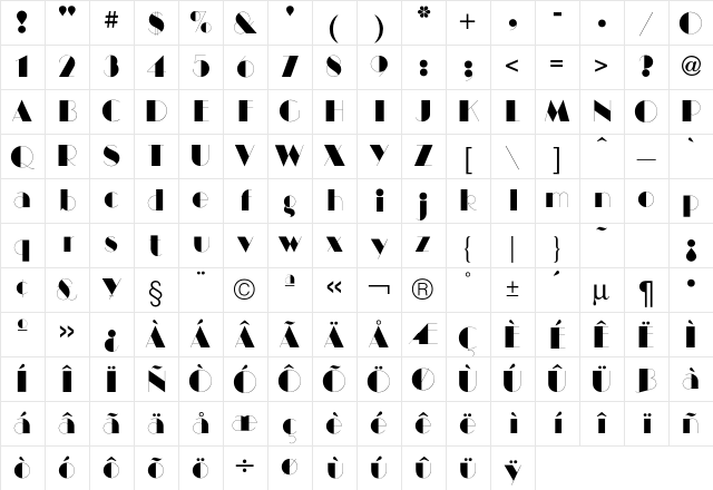 L SCManhattan Character Map