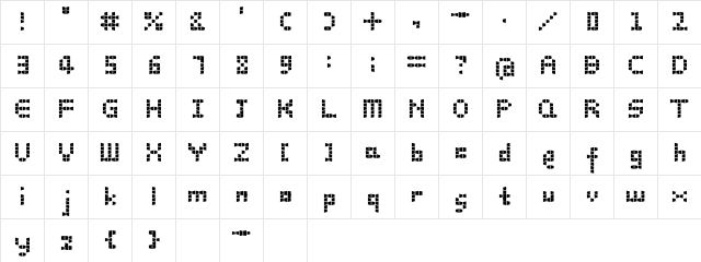 Kodama RegularE Character Map