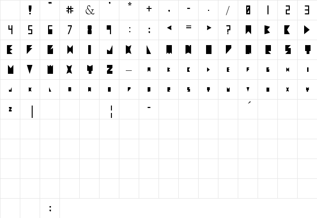 acute Regular Character Map acute Regular Character Map