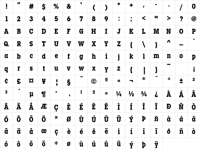 LubalinGraphEF BoldCond Character Map