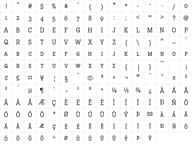 LubalinGraphEF BookCondSC Character Map