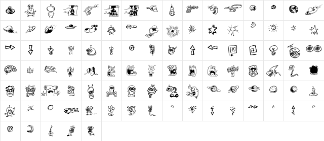 LunarTwits Regular Character Map
