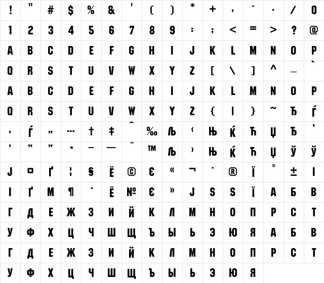 MachineC Regular Character Map MachineC Regular Character Map