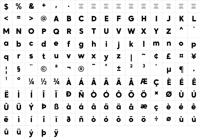 Madani Arabic DEMO Bold Character Map