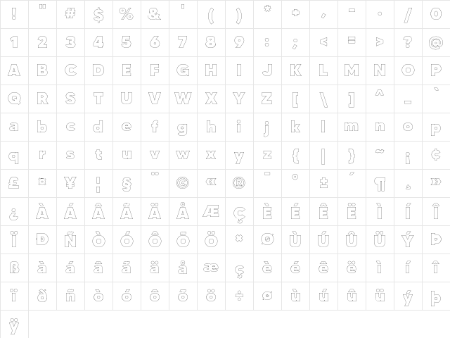 MADE TOMMY Outline Black Character Map