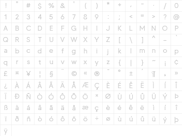 MADE TOMMY Outline Light Character Map