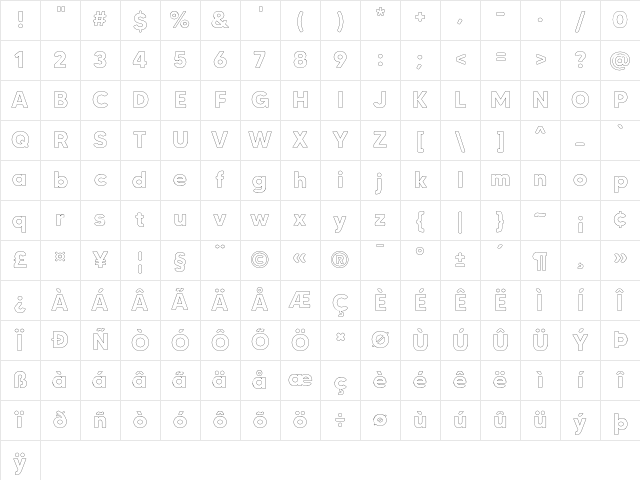 MADE Tommy Soft Outline Bold Character Map