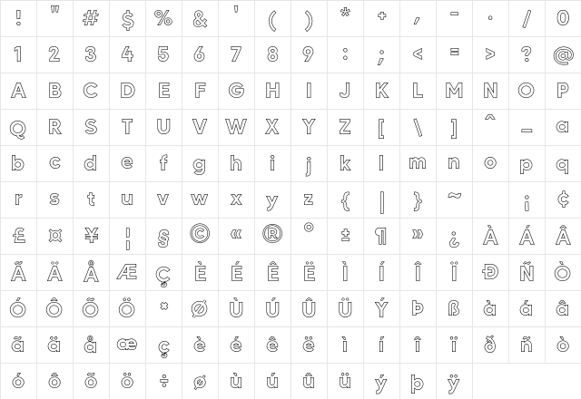MADE CARVING Outline Personal Use Bold Character Map MADE CARVING Outline Personal Use Bold Character Map