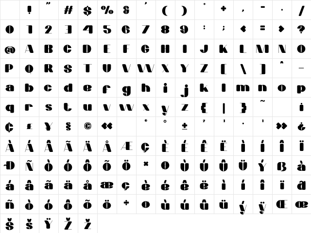 Malow Regular Character Map Malow Regular Character Map