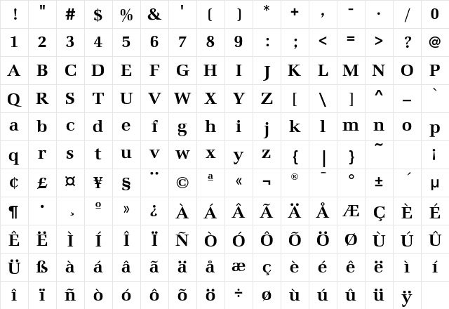MarconiEF-SemiBold Regular Character Map MarconiEF-SemiBold Regular Character Map