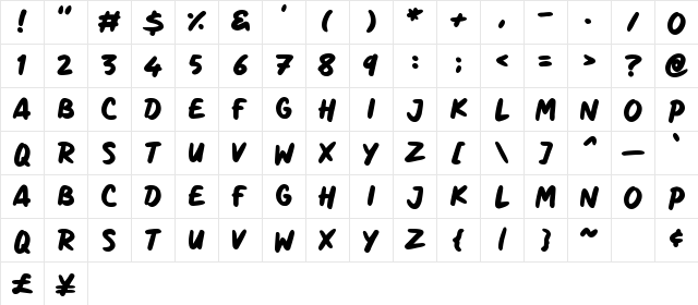 Marker Notes Regular Character Map Marker Notes Regular Character Map