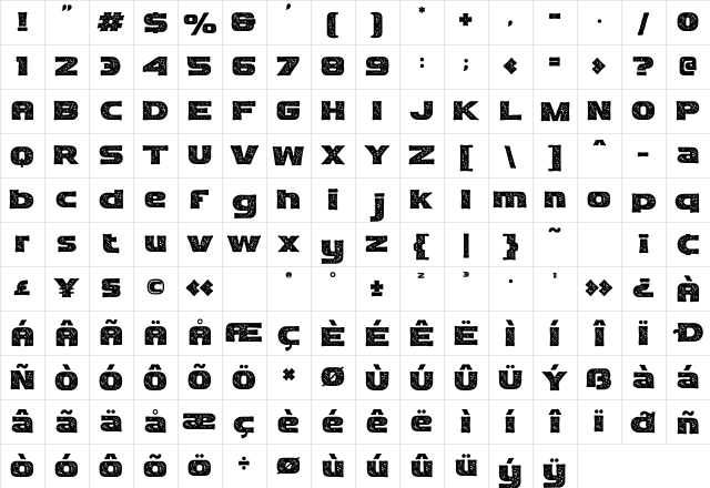 Marseilazi Rough Character Map