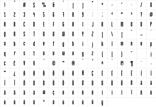 MartenGrotesque Regular Character Map