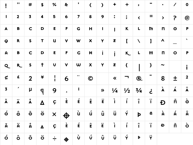 MasonSans SuperBold Character Map MasonSans SuperBold Character Map