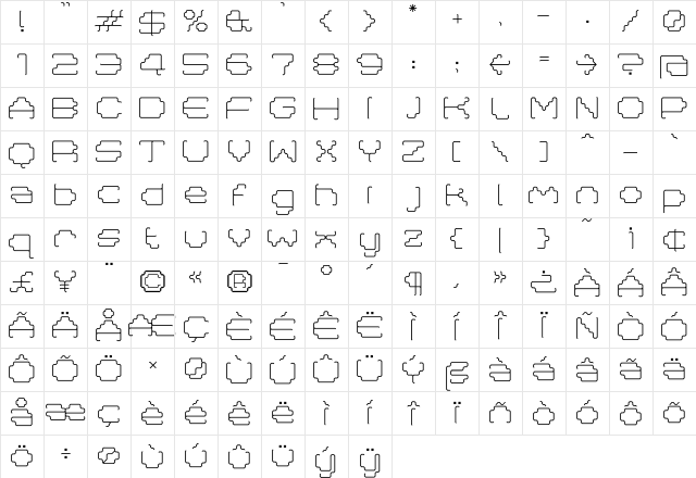 Masta Light Character Map