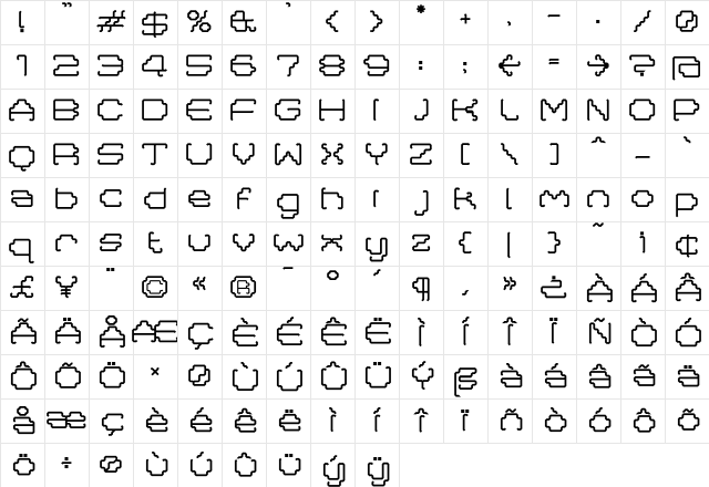 Masta Regular Character Map