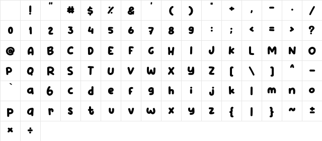 Mat Saleh Regular Character Map Mat Saleh Regular Character Map