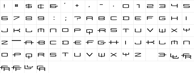 Mata Cond Character Map