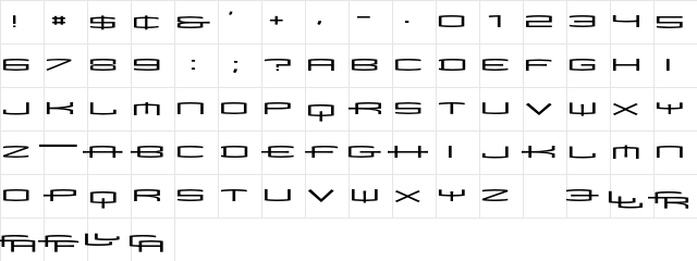 Mata Regular Character Map