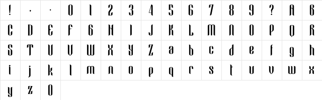 Blue Angel - Demo Regular Character Map