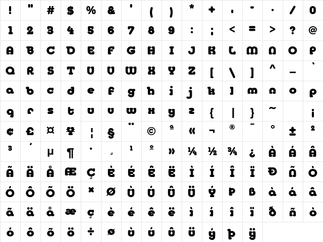 MediaSerifEF ExtraBold Character Map
