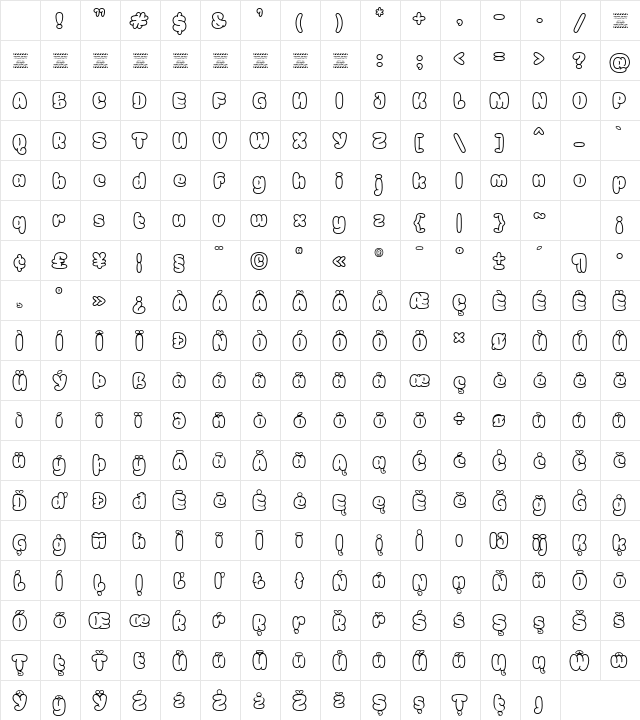 Meila Arabic DEMO Line Regular Character Map Meila Arabic DEMO Line Regular Character Map