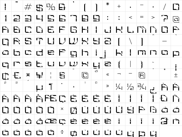MELODICS FILTURE Regular Character Map