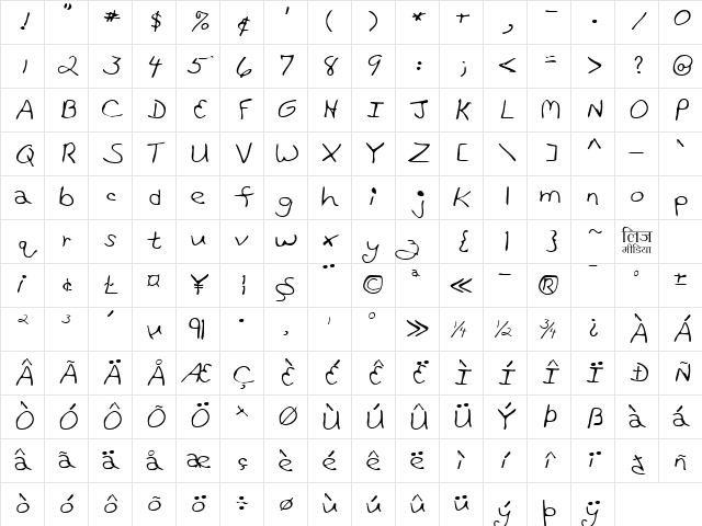 LEHN178 Regular Character Map LEHN178 Regular Character Map