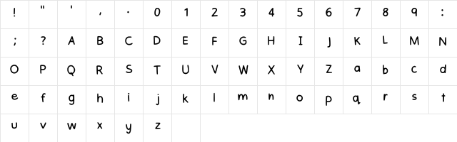 Adabelle Handwriting Regular Character Map