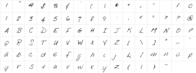 LEHN188 Regular Character Map