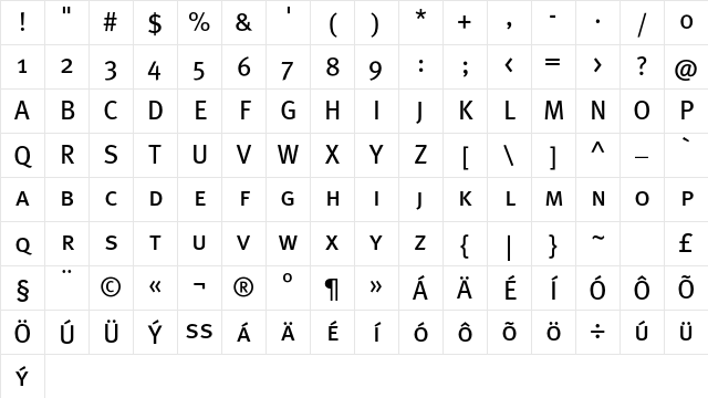 MetaBookCE Caps Character Map MetaBookCE Caps Character Map