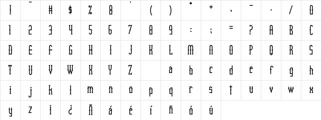 MexicanGothicM Regular Character Map