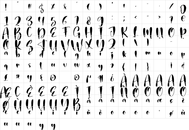 Midday Christmas Regular Character Map