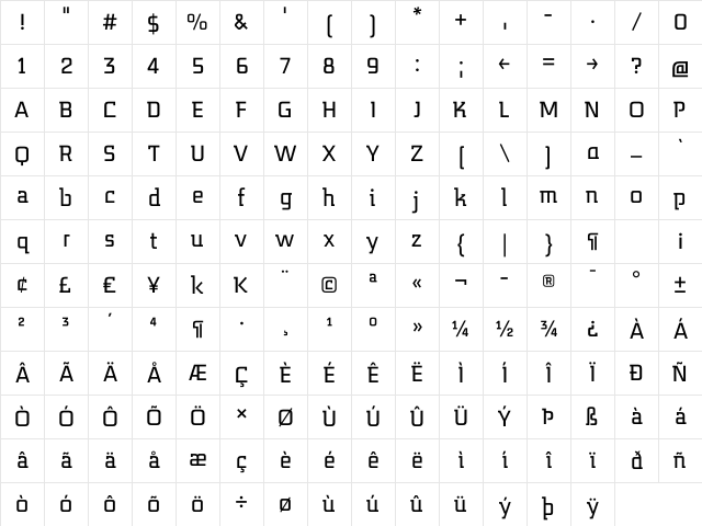 MidnightKernboy Regular Character Map