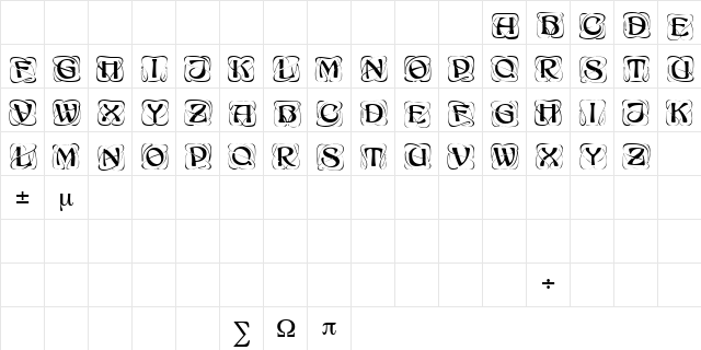AdageDisplayCapsSSK Regular Character Map AdageDisplayCapsSSK Regular Character Map