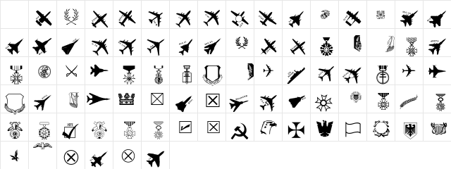 MilitaryPatriotic P01 Character Map
