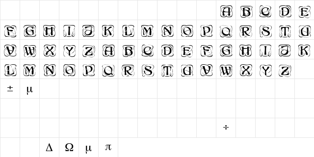 AdageDisplayCapsSSK Regular Character Map AdageDisplayCapsSSK Regular Character Map