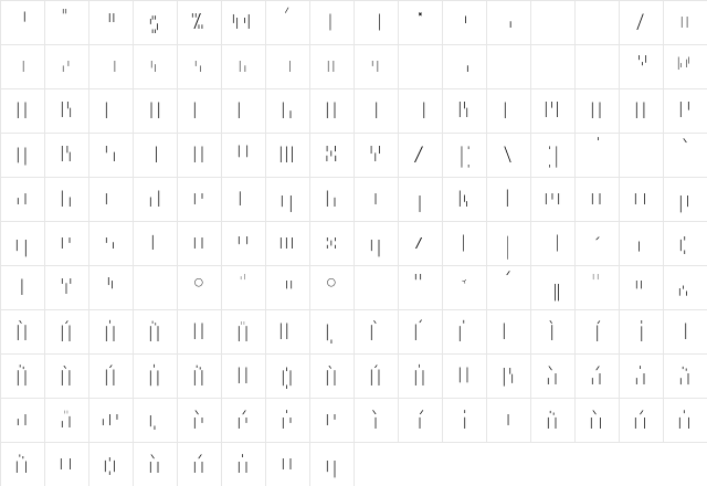 Minimum BichroClairVertical Character Map