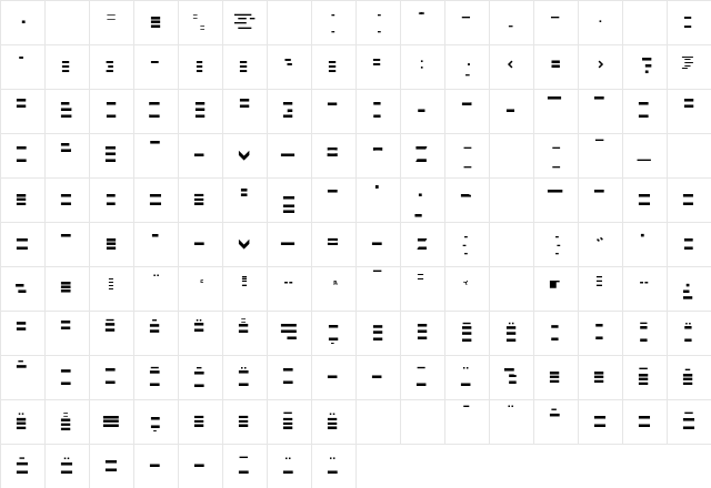 Minimum BichroNoirHorizontal Character Map