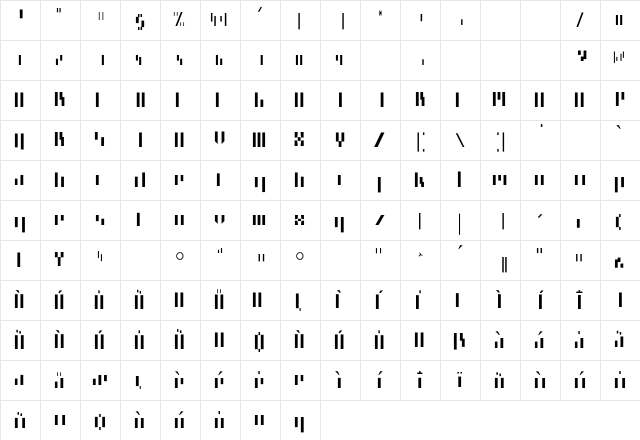 Minimum BichroNoirVertical Character Map