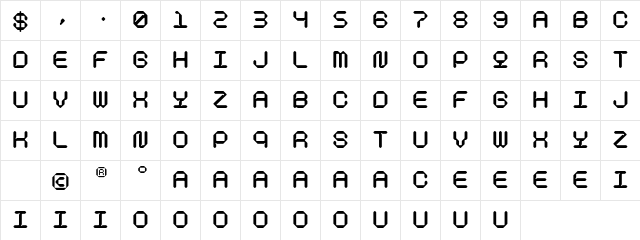 Bleu Feelin Trial Regular Character Map