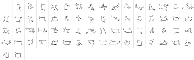 MiniPics BorderlineSpurt Character Map
